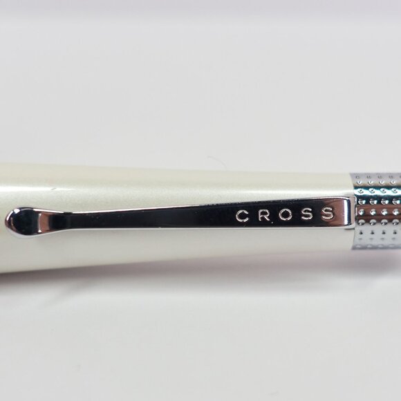 Cross Beverly / Pearlescent White Lacquer / Chrome Ballpoint Pen / Gift Pen - Picture 6 of 7